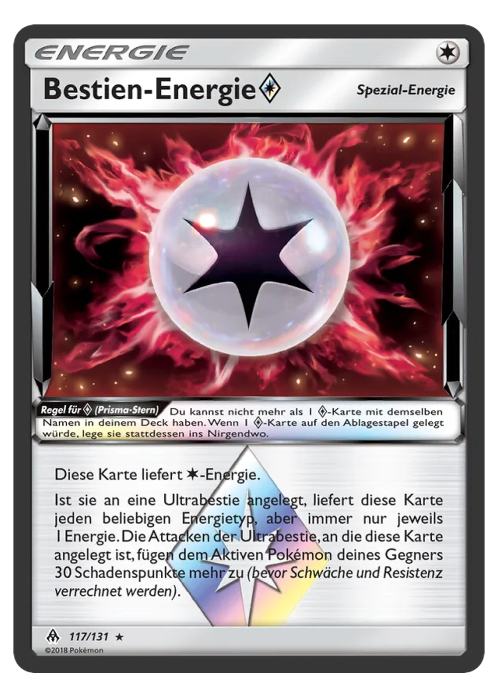 Bestien-Energie ◇ (FLI 117/131) - Sonne & Mond (SM): Grauen der Lichtfinsternis - Excellent - Deutsch -tcgdex-de