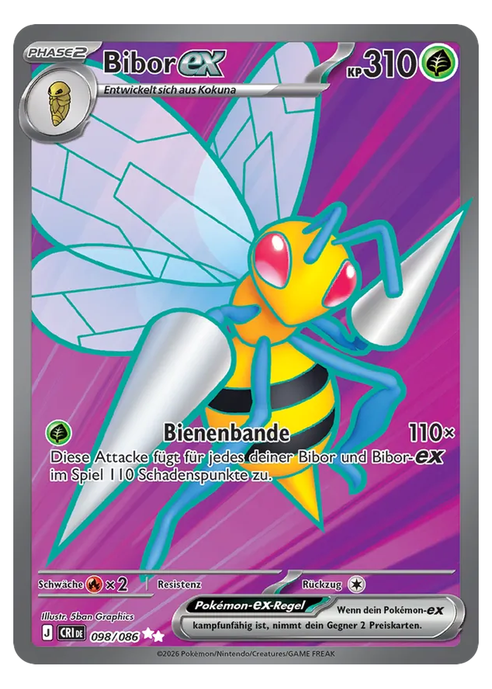 Bibor ex (CRI 098/86) - Mega-Entwicklung (ME): Wachsendes Chaos - Near Mint - Deutsch -tcgdex-de
