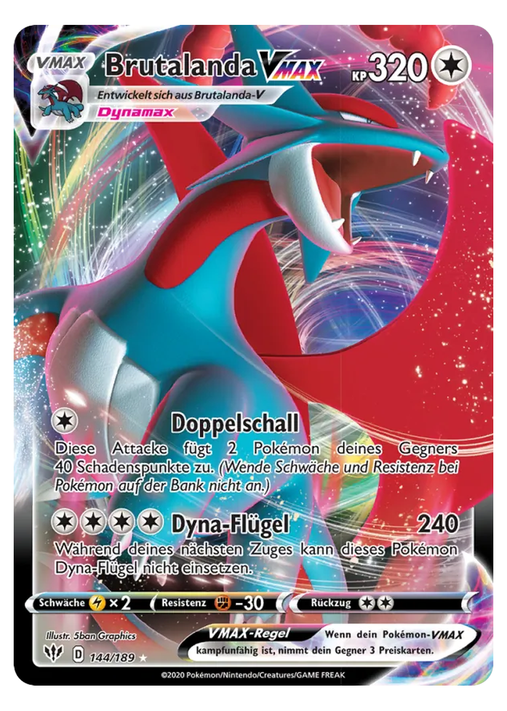 Brutalanda VMAX (DAA 144/189) - Schwert & Schild (SWSH): Flammende Finsternis - Near Mint - Deutsch -tcgdex-de