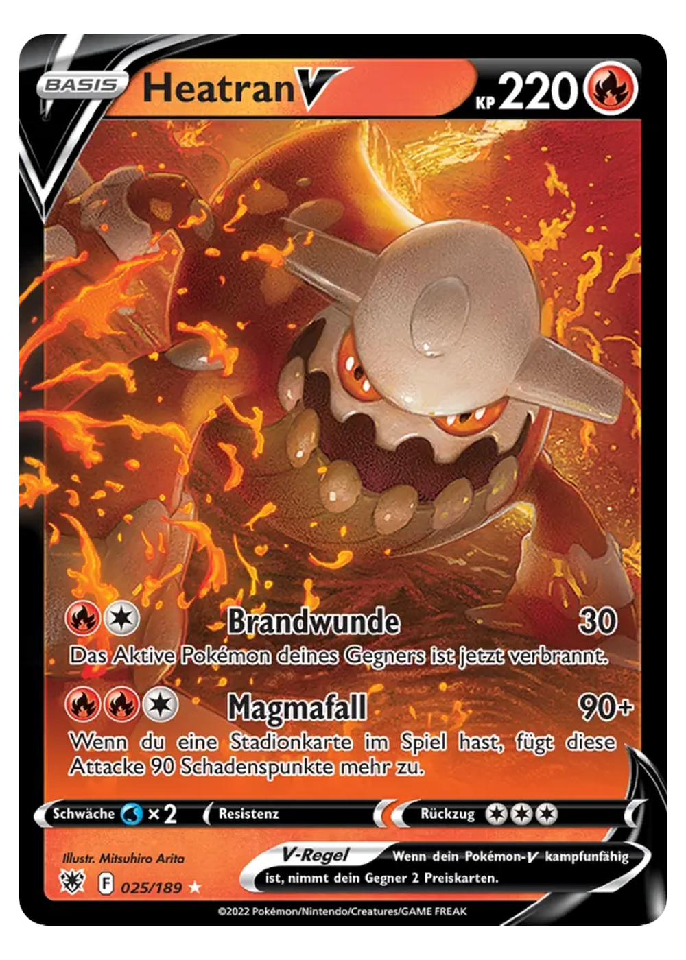 Heatran V (ASR 025/189) - Schwert & Schild (SWSH): Astralglanz - Near Mint - Deutsch -tcgdex-de