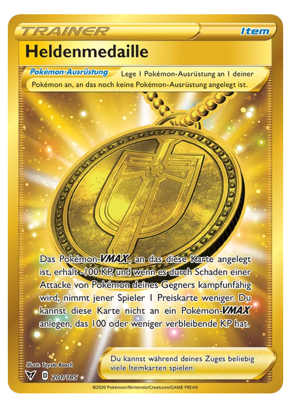 Heldenmedaille (VIV 201/185) - Schwert & Schild (SWSH): Farbenschock - Near Mint - Deutsch -tcgdex-de