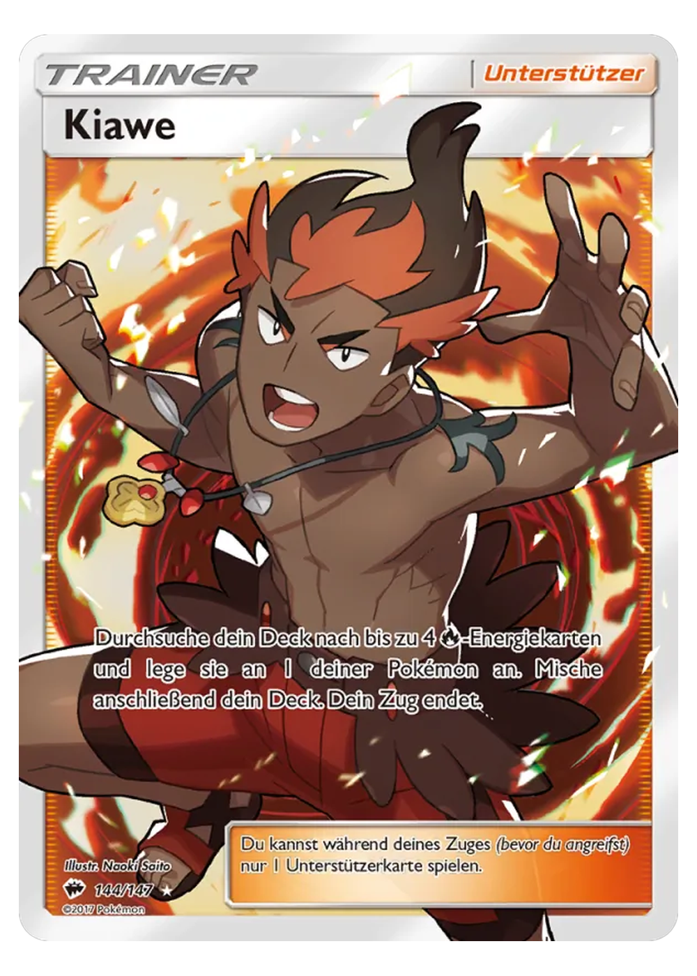 Kiawe (BUS 144/147) - Sonne & Mond (SM): Nacht in Flammen - Near Mint - Deutsch -tcgdex-de