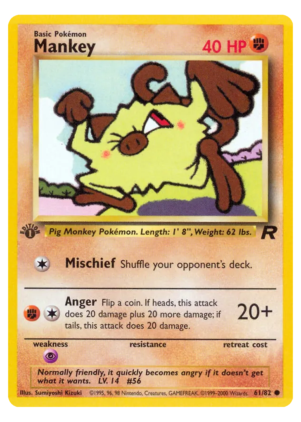 Menki (TR 61/82) - Grund (BASE): Team Rocket - Excellent - Englisch -tcgdex-en