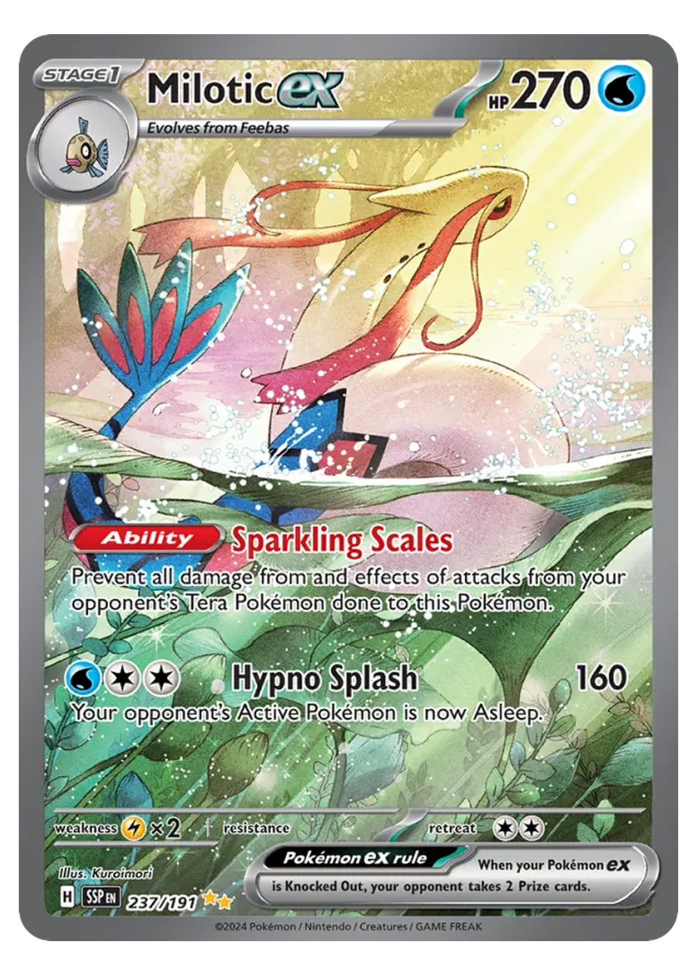 Milotic ex (SSP 237/191) - Karmesin & Purpur (SV): Stürmische Funken - Near Mint - Englisch -tcgdex-en