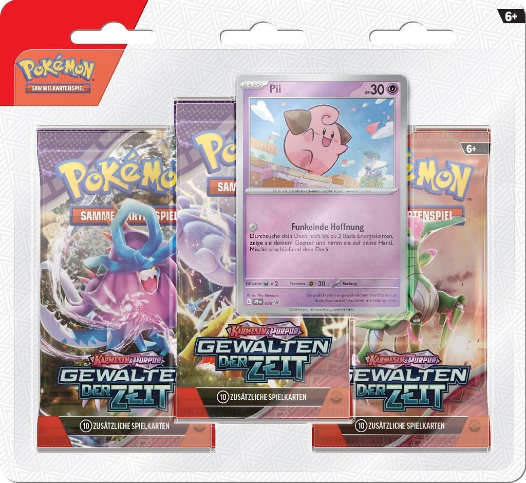 Pokemon Karmesin & Purpur 05: Gewalten der Zeit Pii 3-Pack Blister Deutsch - Differenzbesteuert