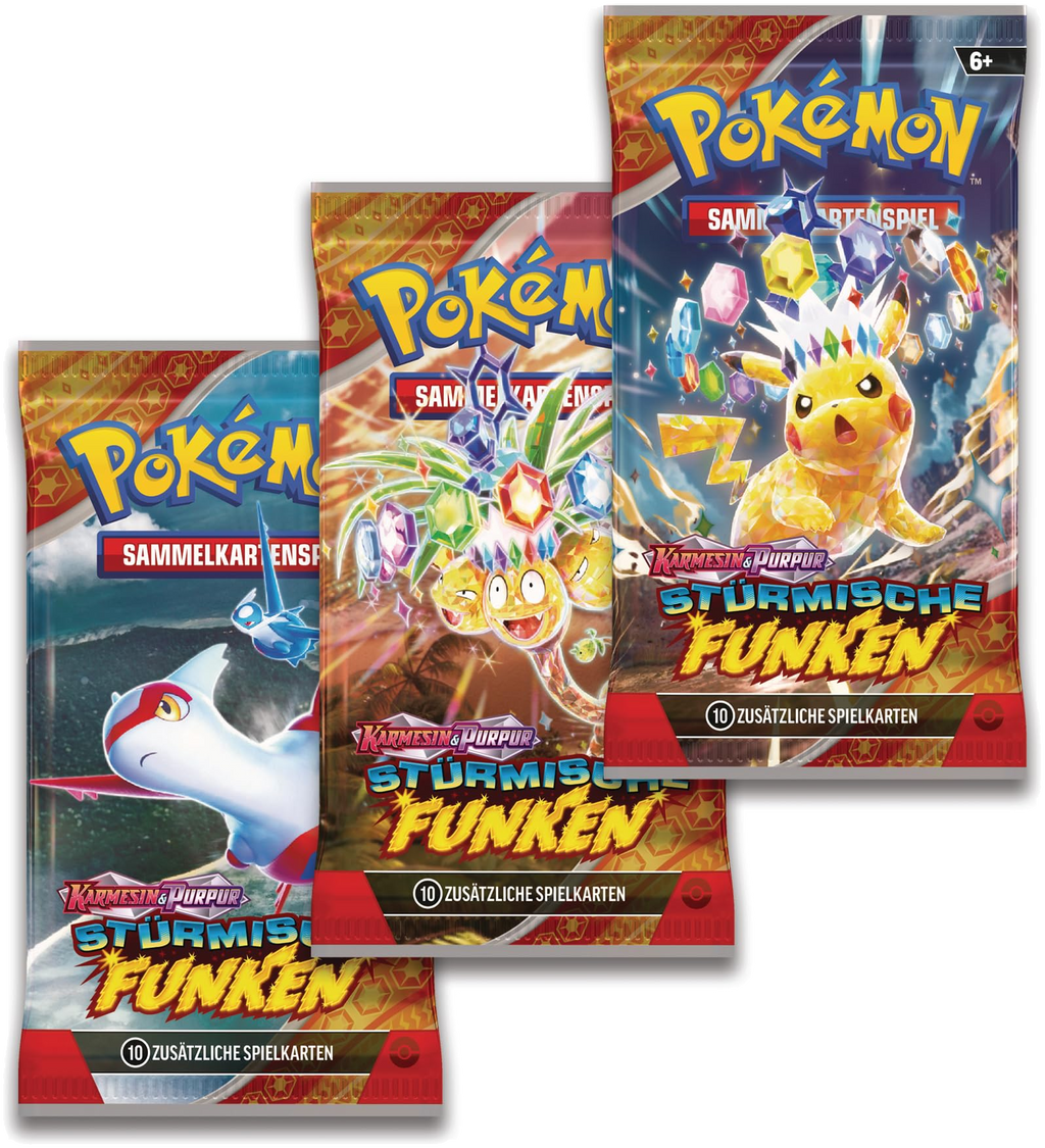 Pokemon Karmesin & Purpur 08: Stürmische Funken Zapdos 3-Pack Blister Deutsch - Differenzbesteuert