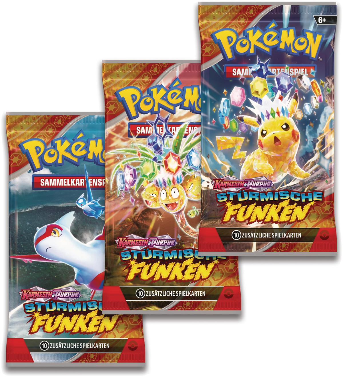 Pokemon Karmesin & Purpur 08: Stürmische Funken Zapdos 3-Pack Blister Deutsch - Differenzbesteuert