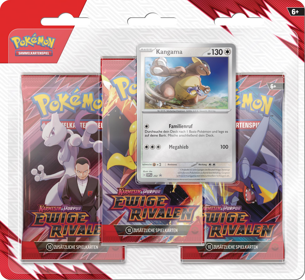 Pokemon Karmesin & Purpur 10: Ewige Rivalen Kangama 3-Pack Blister Deutsch - Differenzbesteuert
