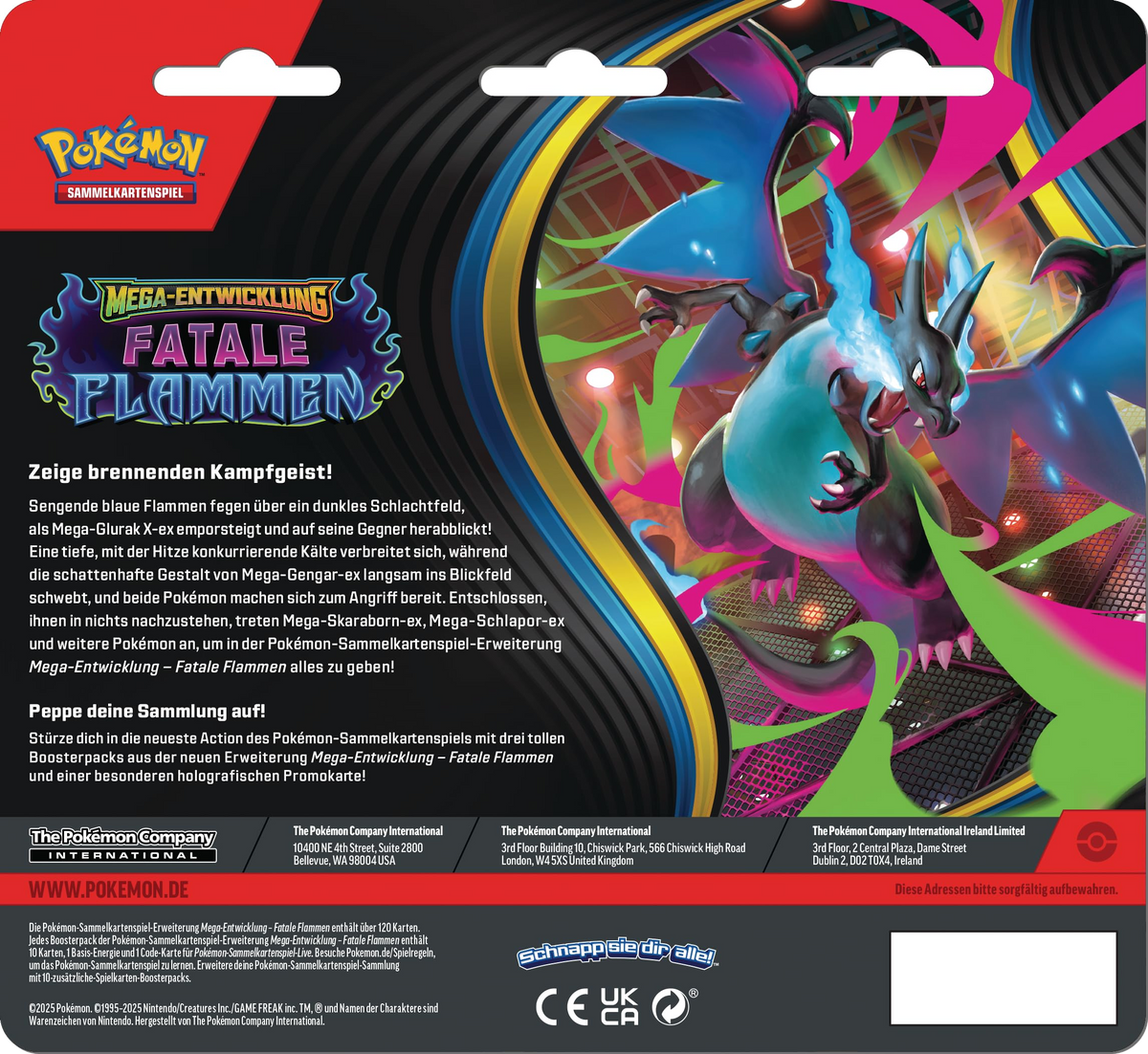 Pokemon Mega-Entwicklung 02: Fatale Flammen Snibunna 3-Pack Blister Deutsch - Differenzbesteuert