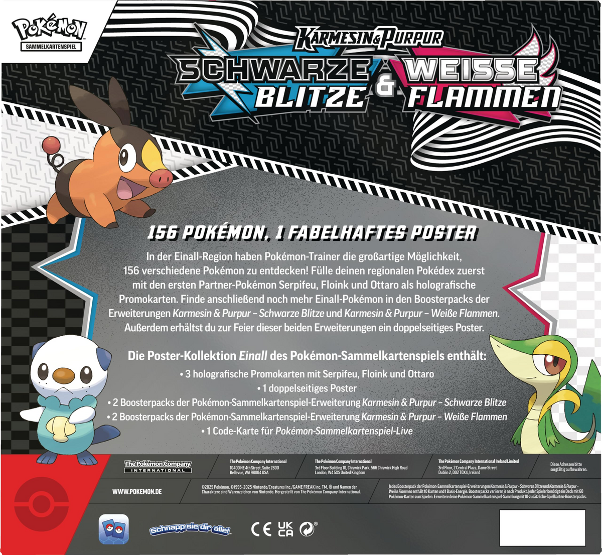 Pokemon Schwarze Blitze & Weiße Flammen: Unova Poster Collection Deutsch