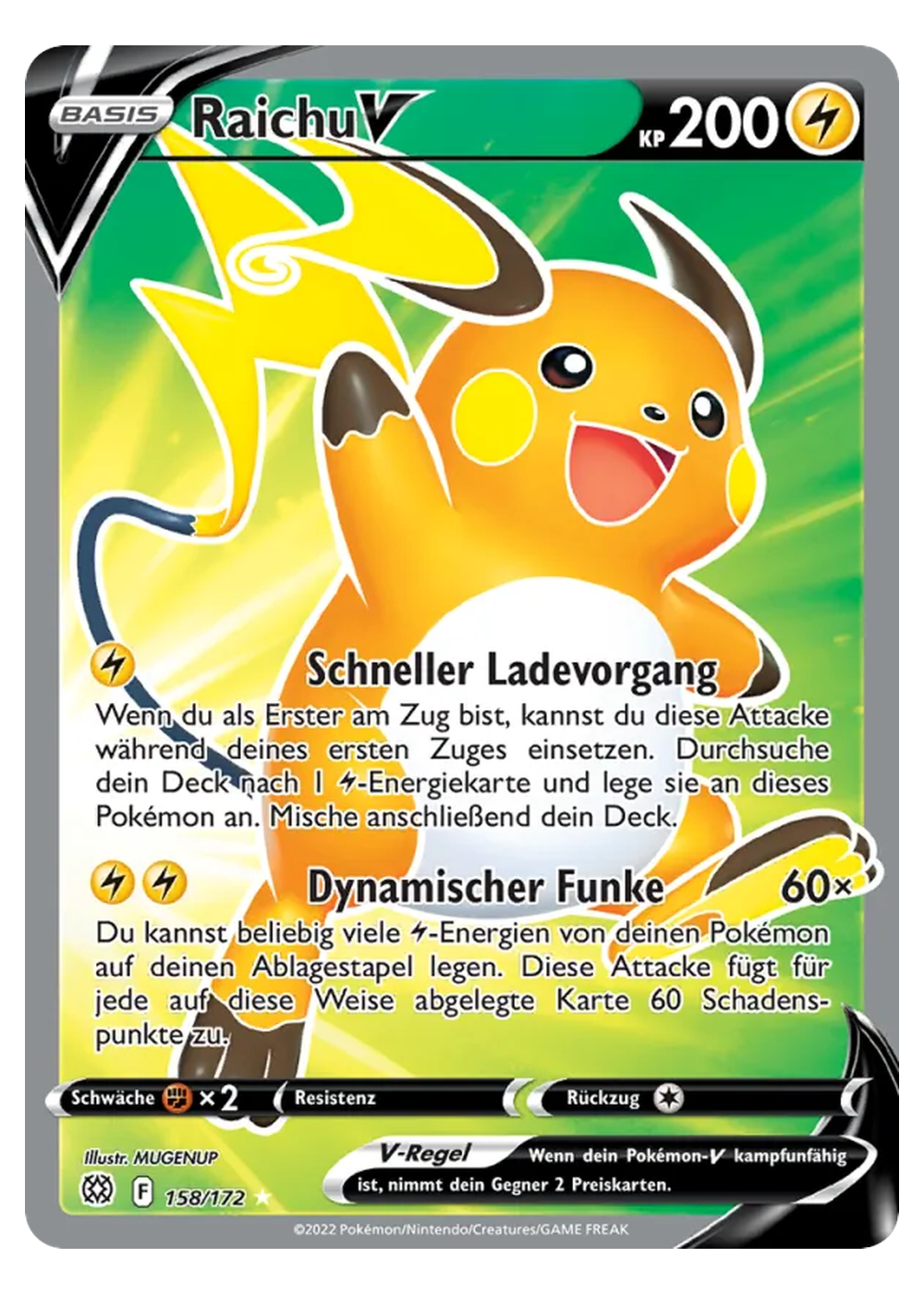 Raichu V (BRS 158/172) - Schwert & Schild (SWSH): Strahlende Sterne - Near Mint - Deutsch -tcgdex-de