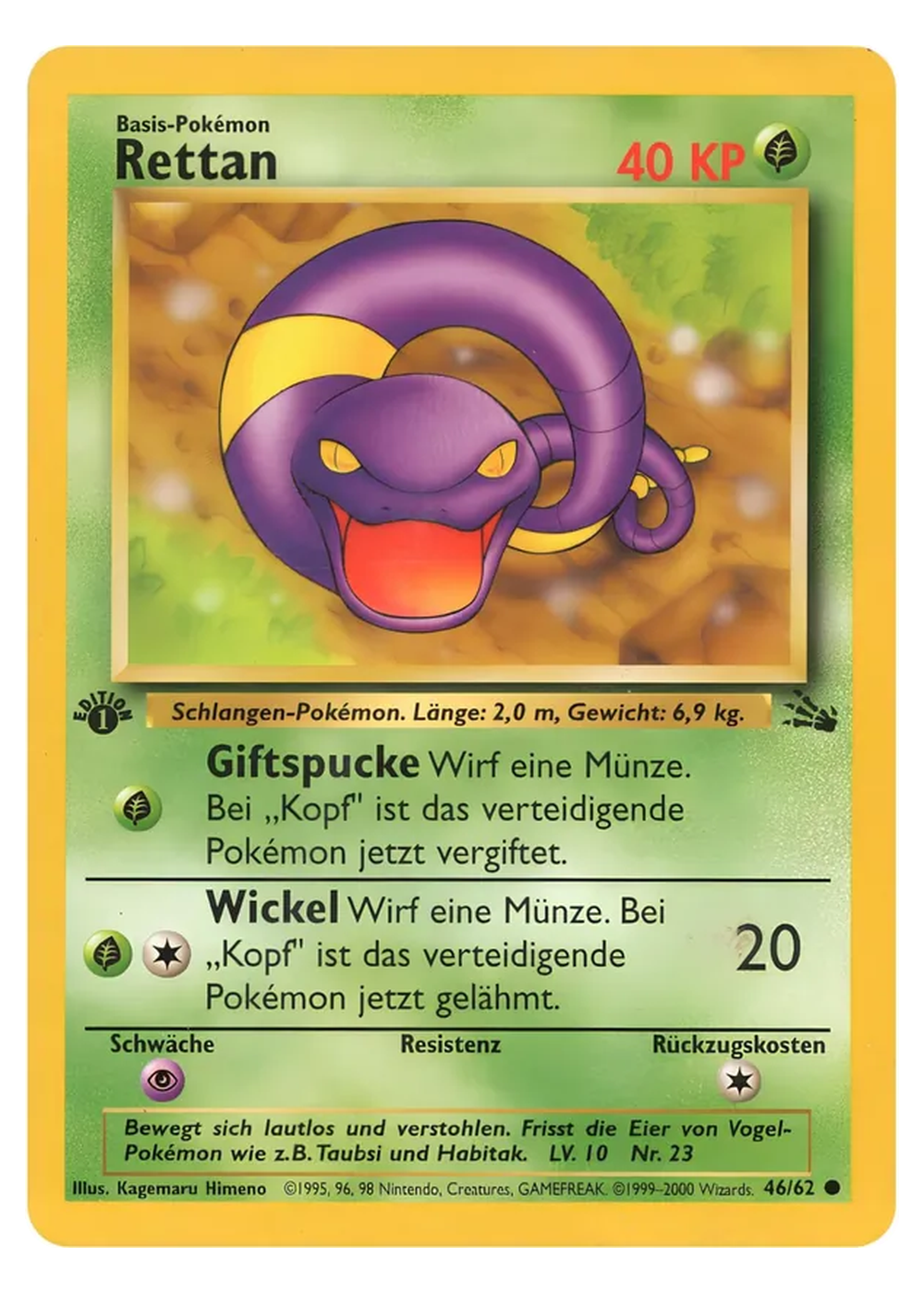 Rettan (FO 46/62) - Grund (BASE): Fossil - Near Mint - Deutsch -tcgdex-de