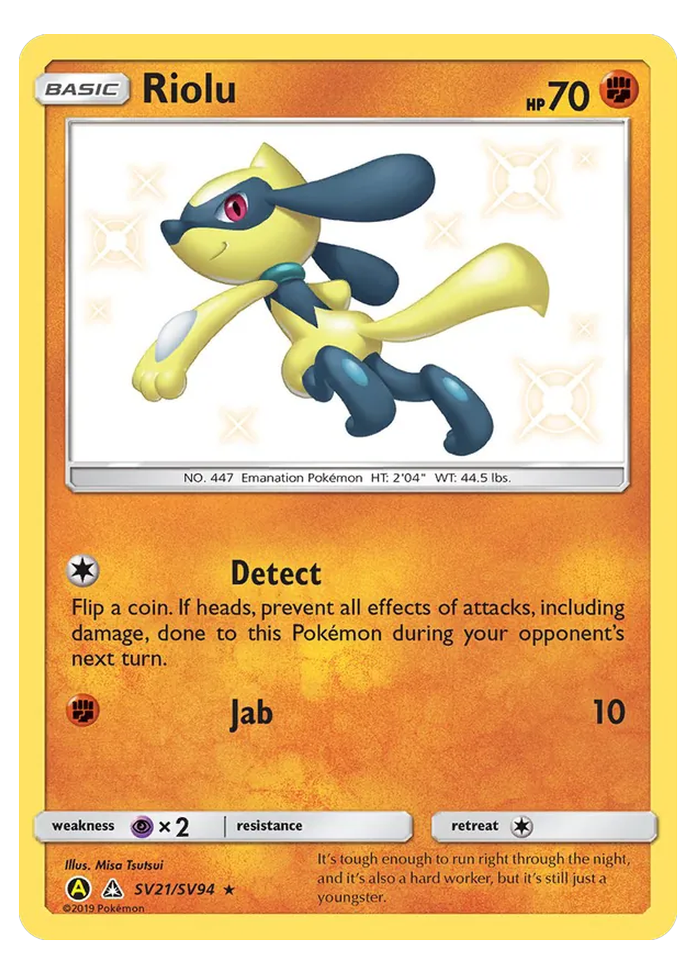 Riolu (HIF SV21/68) - Sonne & Mond (SM): Verborgenes Schicksal - Near Mint - Deutsch -tcgdex-en