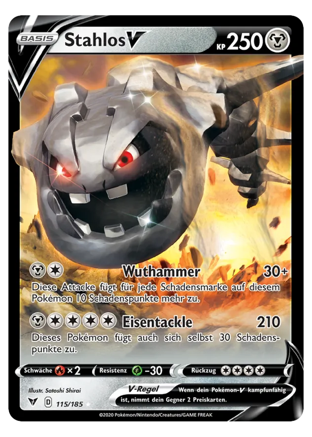 Steelix V (VIV 115/185) - Schwert & Schild (SWSH): Farbenschock - Near Mint - Deutsch -tcgdex-de
