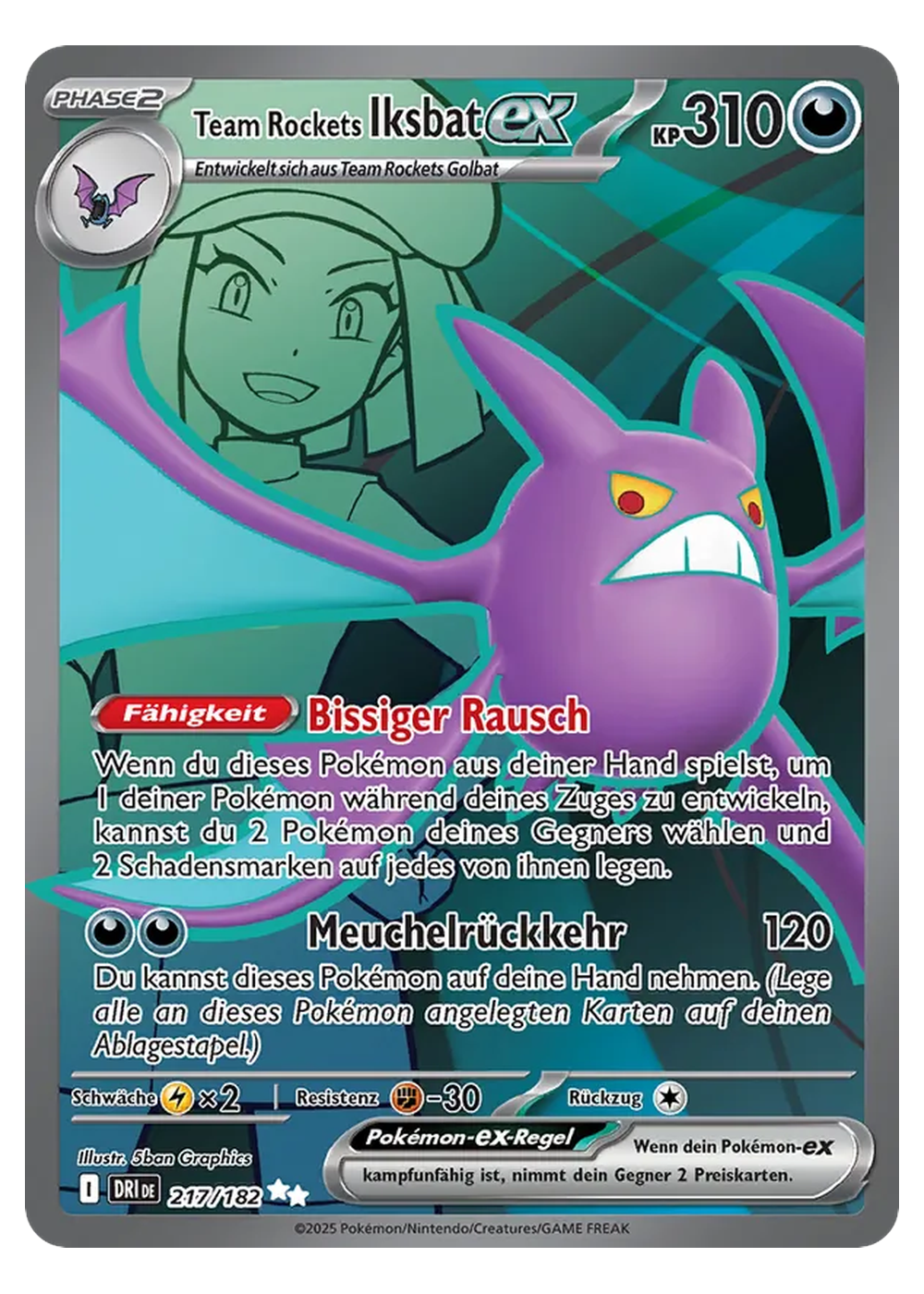 Team Rockets Iksbat ex (DRI 217/182) - Karmesin & Purpur (SV): Ewige Rivalen - Near Mint - Deutsch -tcgdex-de