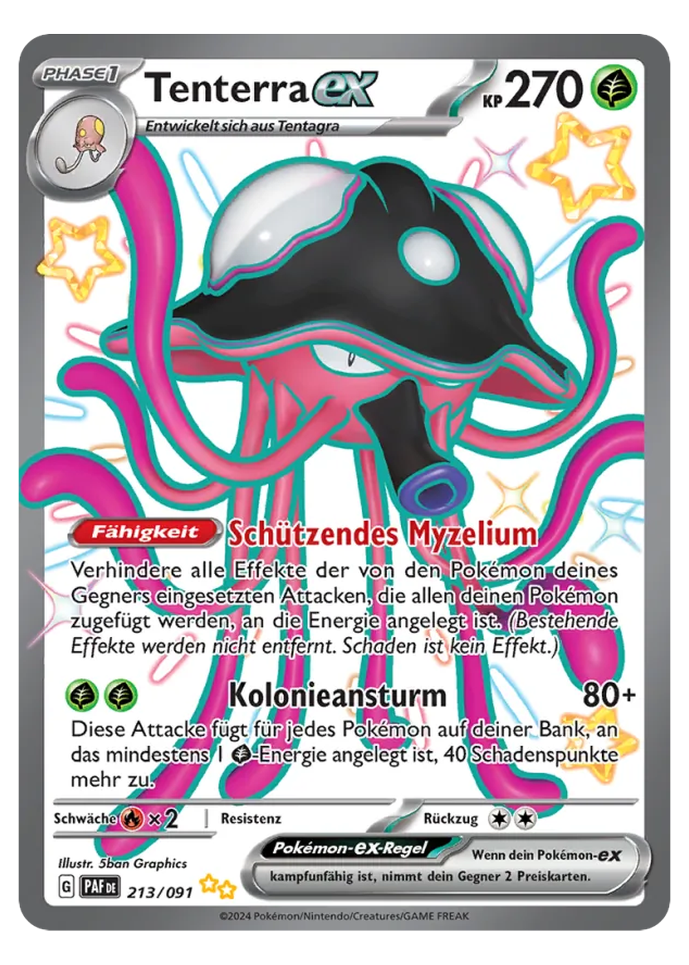 Tenterra ex (PAF 213/91) - Karmesin & Purpur (SV): Paldeas Schicksale - Near Mint - Deutsch -tcgdex-de