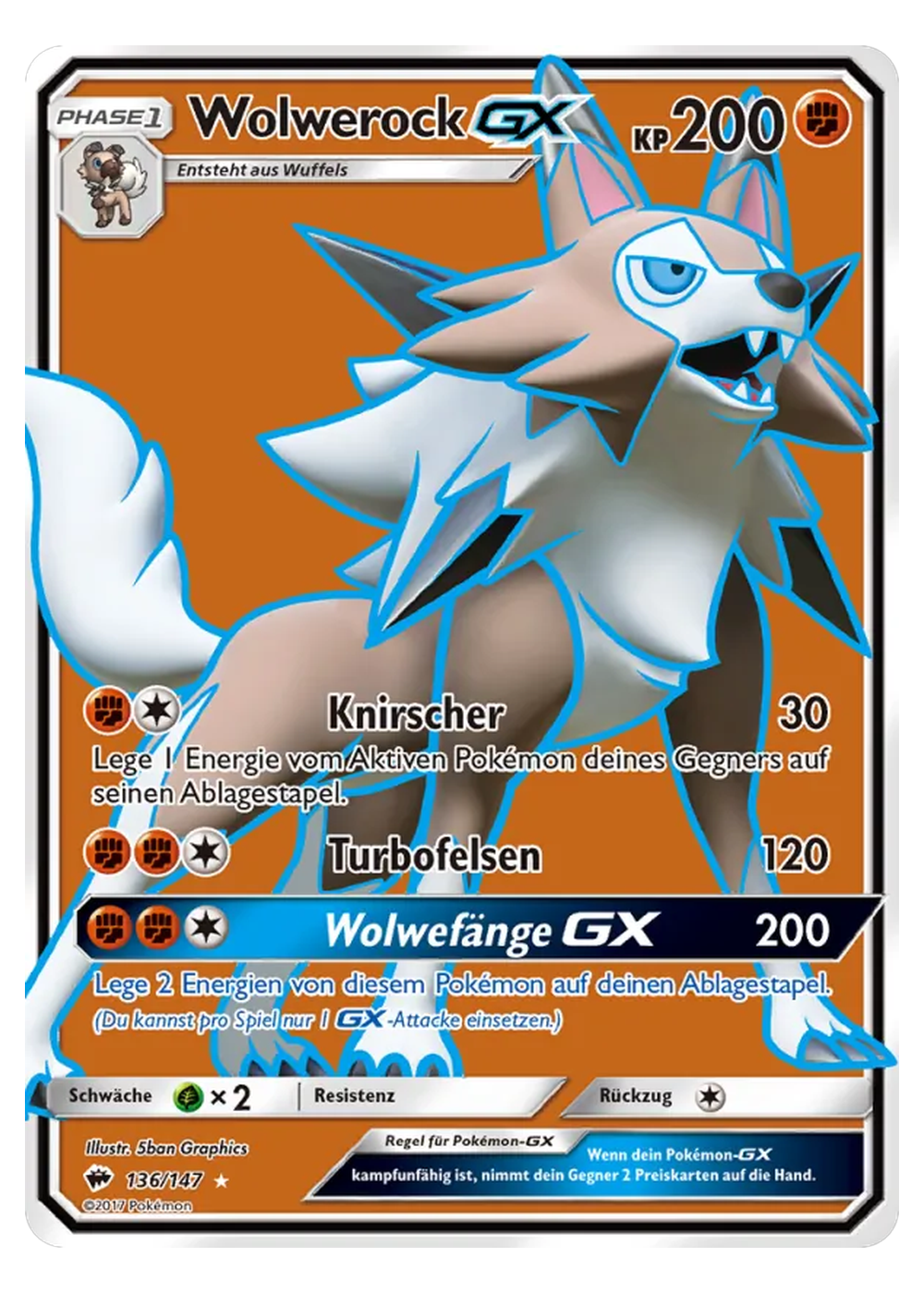 Wolwerock GX (BUS 136/147) - Sonne & Mond (SM): Nacht in Flammen - Good - Deutsch -tcgdex-de